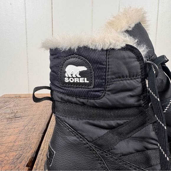 Sorel Whitney Women’s Waterproof Black Winter Boots Faux Fur Lined Size 8 - Picture 5 of 12